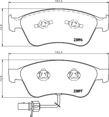 Mintex MDB2645 - Комплект спирачно феродо, дискови спирачки vvparts.bg