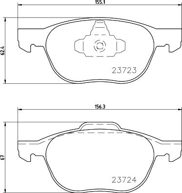 Mintex MDB2634 - Комплект спирачно феродо, дискови спирачки vvparts.bg