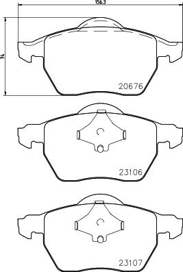 Mintex MDB2676 - Комплект спирачно феродо, дискови спирачки vvparts.bg