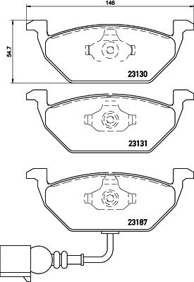 Mintex MDB2040 - Комплект спирачно феродо, дискови спирачки vvparts.bg