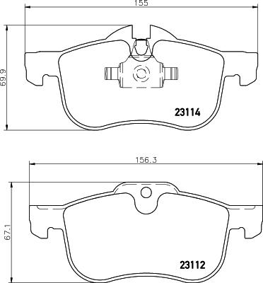 Mintex MDB82011 - Комплект спирачно феродо, дискови спирачки vvparts.bg