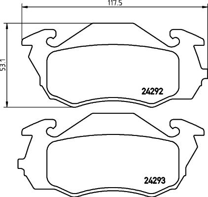 Mintex MDB2021 - Комплект спирачно феродо, дискови спирачки vvparts.bg