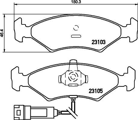 Mintex MDB2110 - Комплект спирачно феродо, дискови спирачки vvparts.bg