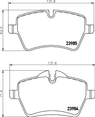 Mintex MDB2816 - Комплект спирачно феродо, дискови спирачки vvparts.bg