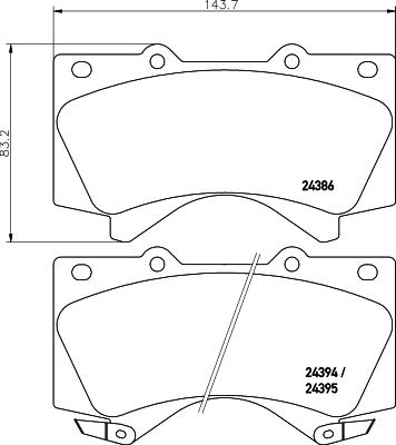 Mintex MDB2878 - Комплект спирачно феродо, дискови спирачки vvparts.bg