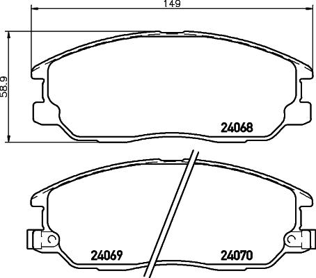 Mintex MDB2339 - Комплект спирачно феродо, дискови спирачки vvparts.bg