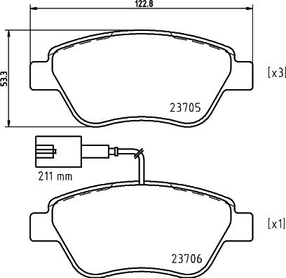 FTE 9001020 - Комплект спирачно феродо, дискови спирачки vvparts.bg