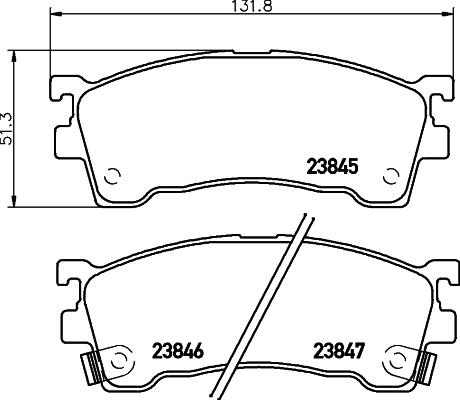 Mintex MDB2757 - Комплект спирачно феродо, дискови спирачки vvparts.bg