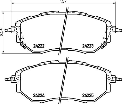 Mintex MDB2704 - Комплект спирачно феродо, дискови спирачки vvparts.bg