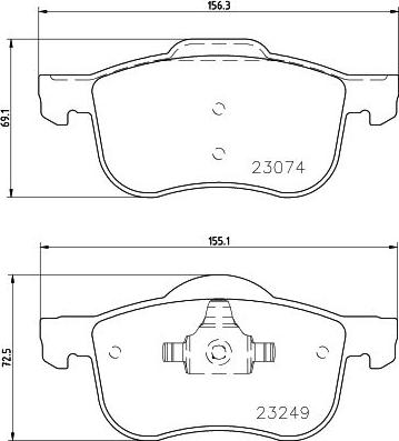 Mintex MDB2784 - Комплект спирачно феродо, дискови спирачки vvparts.bg