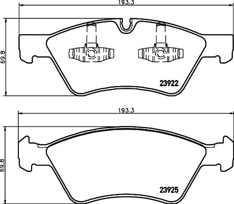 Mintex MDB2729 - Комплект спирачно феродо, дискови спирачки vvparts.bg