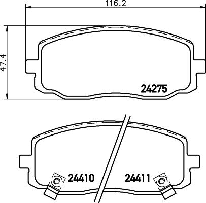 Mintex MDB2720 - Комплект спирачно феродо, дискови спирачки vvparts.bg