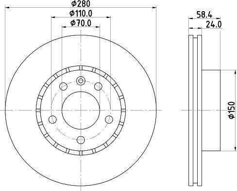 Mintex MDC970 - Спирачен диск vvparts.bg