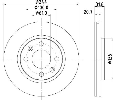 Mintex MDC421 - Спирачен диск vvparts.bg