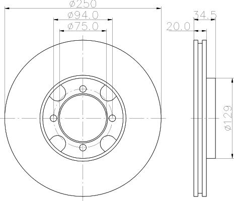 Mintex MDC580 - Спирачен диск vvparts.bg