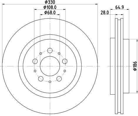 HELLA PAGID 8DD 355 115-601 - Спирачен диск vvparts.bg