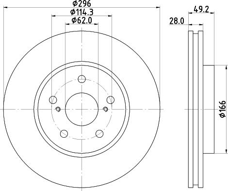 Mintex MDC81564C - Спирачен диск vvparts.bg