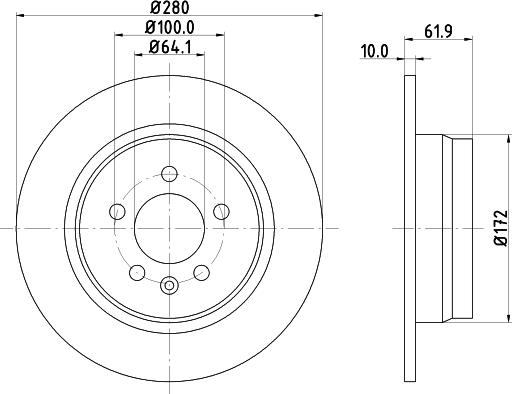 Mintex MDC1085 - Спирачен диск vvparts.bg