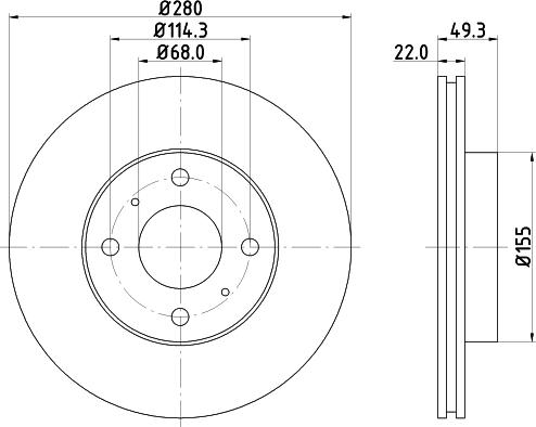 Mintex MDC1080 - Спирачен диск vvparts.bg