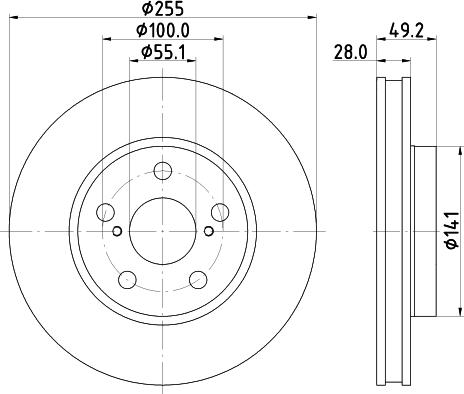 Mintex MDC1028 - Спирачен диск vvparts.bg