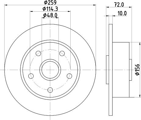 Mintex MDC1184 - Спирачен диск vvparts.bg