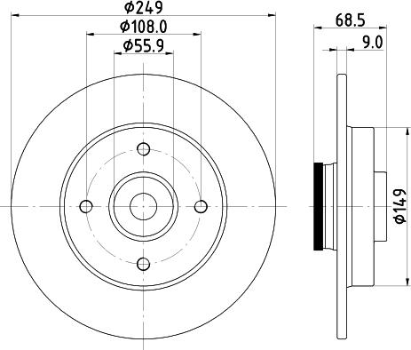 Mintex MDC1860 - Спирачен диск vvparts.bg