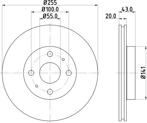 Mintex MDC81394C - Спирачен диск vvparts.bg