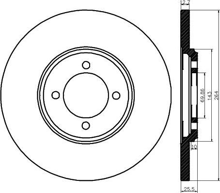 Bradi 08.2557.10 - Спирачен диск vvparts.bg