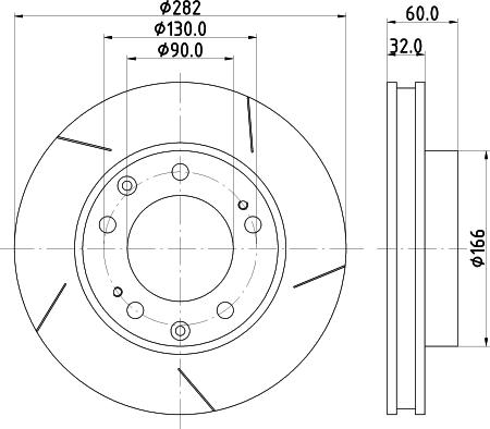 Mintex MDC1278L - Спирачен диск vvparts.bg