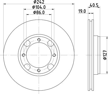 Mintex MDC845 - Спирачен диск vvparts.bg