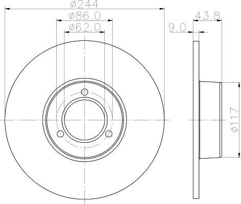 Mintex MDC340 - Спирачен диск vvparts.bg