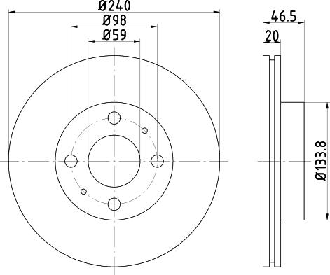 Mintex MDC358 - Спирачен диск vvparts.bg