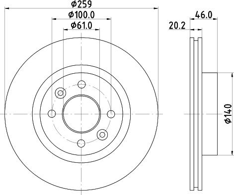 Mintex MDC366 - Спирачен диск vvparts.bg