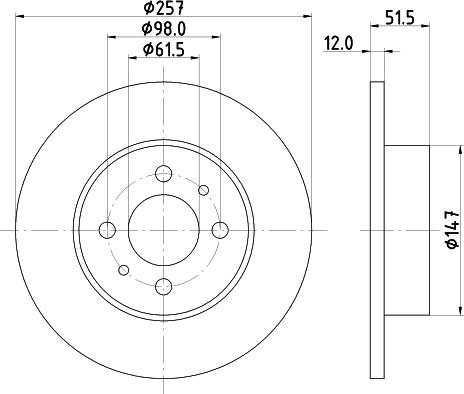 Mintex MDC249 - Спирачен диск vvparts.bg