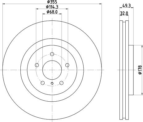 Mintex MDC2598 - Спирачен диск vvparts.bg