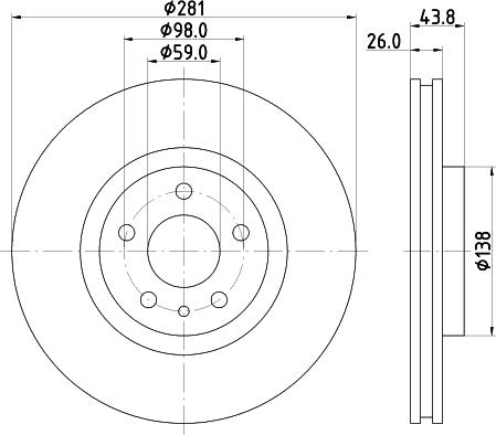 Mintex MDC2563 - Спирачен диск vvparts.bg