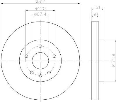 Mintex MDC2500 - Спирачен диск vvparts.bg