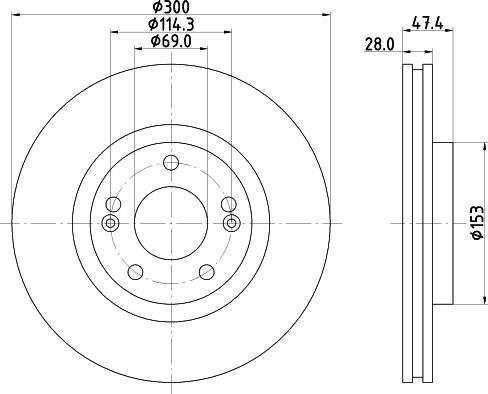 Mintex MDC2045 - Спирачен диск vvparts.bg