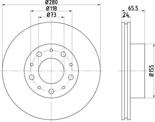 Mintex MDC2154 - Спирачен диск vvparts.bg