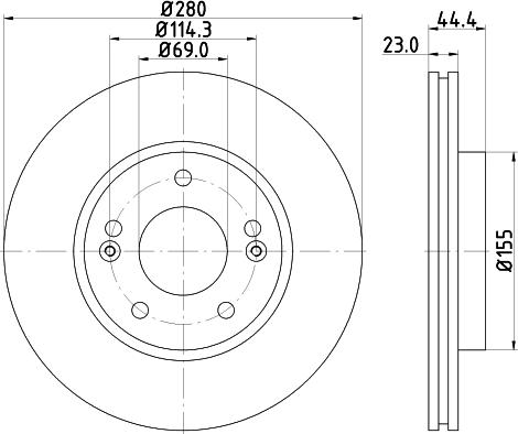 Mintex MDC2393 - Спирачен диск vvparts.bg