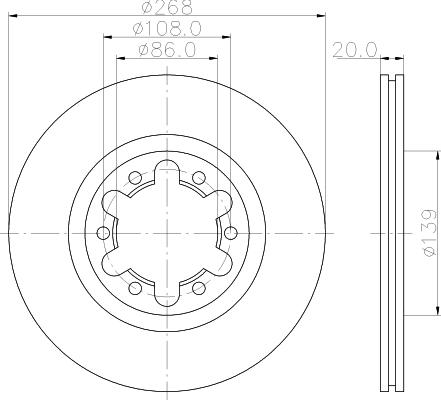 Mintex MDC2323 - Спирачен диск vvparts.bg