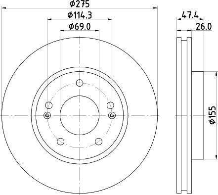 Mintex MDC2372 - Спирачен диск vvparts.bg