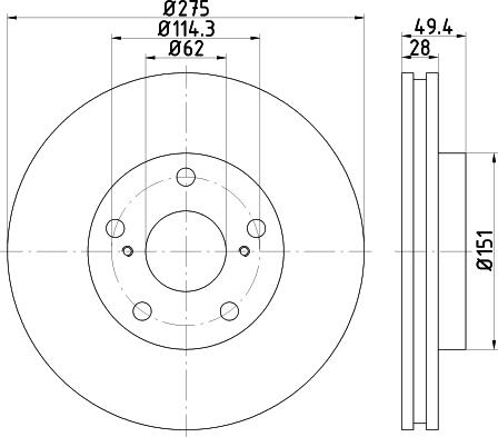 Mintex MDC2257 - Спирачен диск vvparts.bg