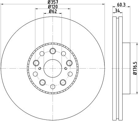 Mintex MDC2269L - Спирачен диск vvparts.bg