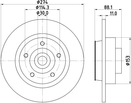 Mintex MDC2284 - Спирачен диск vvparts.bg