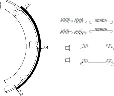 Mintex MFR693 - Комплект спирачна челюст, ръчна спирачка vvparts.bg