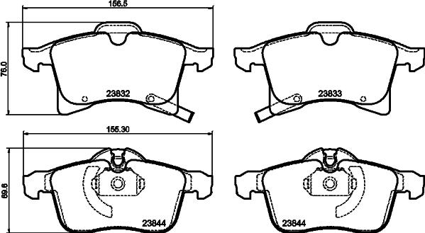 MINTEX Racing MDB2633FR - Комплект спирачно феродо, дискови спирачки vvparts.bg