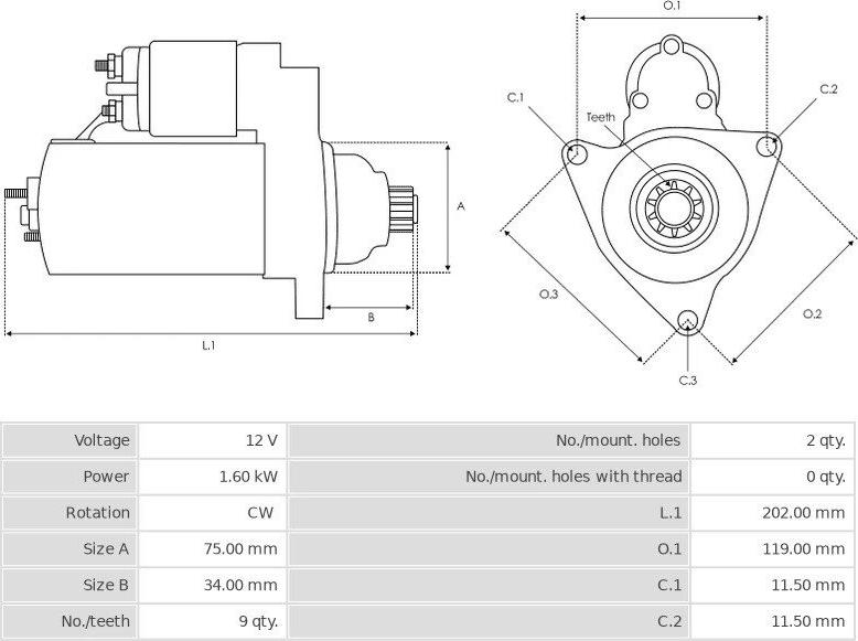 Mitsuba SM422-02 - Стартер vvparts.bg