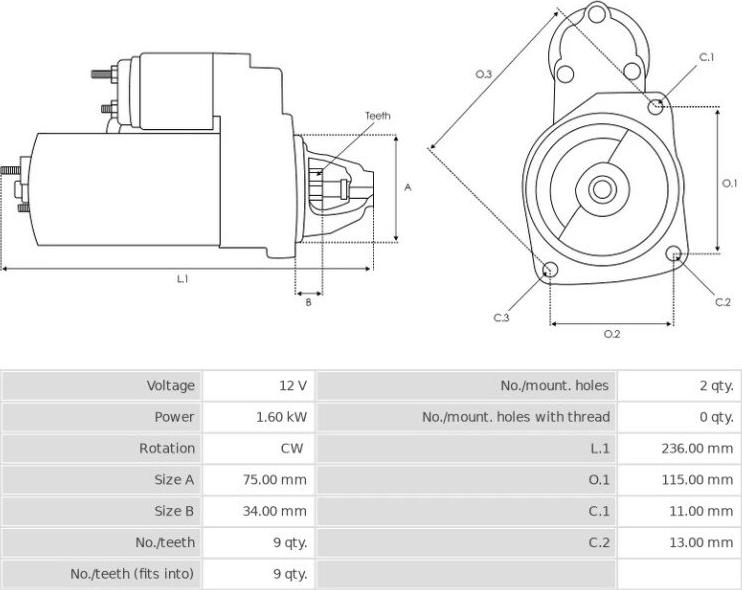 Mitsuba SM612-09 - Стартер vvparts.bg