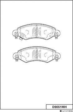 MK Kashiyama D9051MH - Комплект спирачно феродо, дискови спирачки vvparts.bg